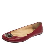 Pre-owned Leather flats Carolina Herrera Pre-owned , Red , Dames