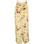 Pre-owned Silk bottoms Valentino Vintage , Yellow , Dames