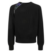 Zwarte Sweaters - S24-Smt-022 Burberry , Black , Heren