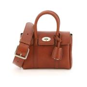 Bayswater Mini tas van grained leer Mulberry , Brown , Dames