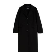 Lange Enkellange Wol en Kasjmier Jas Max Mara , Black , Dames