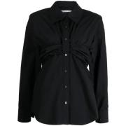 Zwarte katoenen shirt met gerimpelde details Alexander Wang , Black , ...