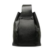 Pre-owned Leather backpacks Louis Vuitton Vintage , Black , Dames