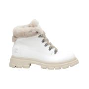 Witte Leren en Schapenvacht Enkellaars Candice Cooper , White , Dames