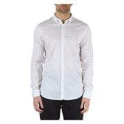Klassieke Lange Mouw Lyocell Overhemd Armani Exchange , White , Heren