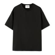 Zwarte zijden T-shirt met ritssluiting Jil Sander , Black , Heren