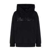 Zwarte hoodie met geborduurd logo Max Mara , Black , Dames