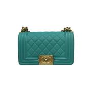 Pre-owned Leather chanel-bags Chanel Vintage , Green , Dames