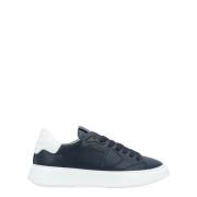 Blauwe Leren Temple Sneaker met Witte Details Philippe Model , Blue , ...