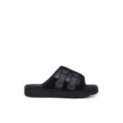 Zwarte rubberen sandalen met band UGG , Black , Heren