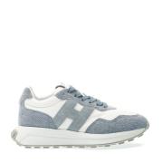 Denim en Leren Hardloopschoenen Hogan , Blue , Dames