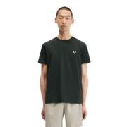 Geborduurd Logo T-shirt - Groen Fred Perry , Green , Heren