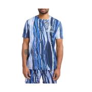 Heren T-Shirt met Tijdloos Design Carlo Colucci , Blue , Heren