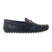 Blauwe Suède City Gommino met Gesp Tod's , Blue , Heren