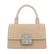 Beige Coco Leren Handtas Tory Burch , Beige , Dames