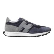 Blauwe Casual Sportieve Platte Schoenen Hogan , Multicolor , Heren