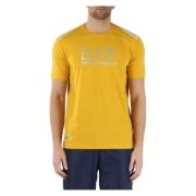 Natuurlijke Ventus7 Katoenen T-Shirt Emporio Armani EA7 , Yellow , Her...