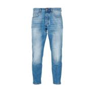 Seoul Patroon Denim Jeans Don The Fuller , Blue , Heren