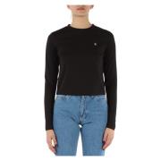 T-shirt met Lange Mouwen en Logo Patch Calvin Klein Jeans , Black , Da...
