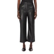 Gecoate stoffen slim-fit broek Max Mara , Black , Dames