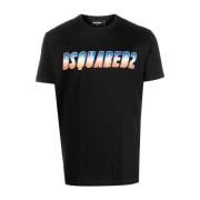Glitter Logo Print T-shirts en Polos Dsquared2 , Black , Heren