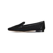 Italiaanse Leren Loafers met Unieke Details AGL , Black , Dames