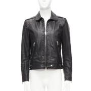 Pre-owned Leather outerwear Yves Saint Laurent Vintage , Black , Dames