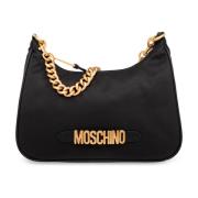 Schoudertas met logo Moschino , Black , Dames