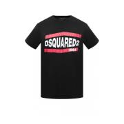 Iconisch Katoenen T-Shirt Dsquared2 , Black , Heren