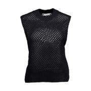 Elegante Zwarte Gebreide Spencer Top Co'Couture , Black , Dames
