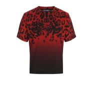 Rode Katoenen T-Shirt Ss22 Dolce & Gabbana , Red , Heren