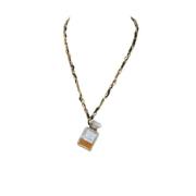 Pre-owned Metal necklaces Chanel Vintage , Yellow , Dames