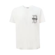 Witte Crew-neck T-shirt met Logo Dondup , White , Heren