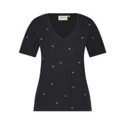 Hart V-hals T-shirt Fabienne Chapot , Black , Dames
