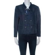 Pre-owned Silk outerwear Valentino Vintage , Blue , Dames