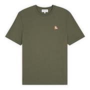 Militair Groene Fox Patch T-shirt Maison Kitsuné , Green , Heren