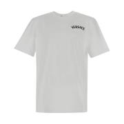 Katoenen T-shirt met korte mouwen Versace , White , Heren