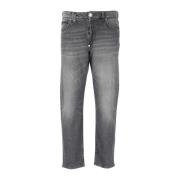 Grijze Katoenen Jeans met Logo Patch Philipp Plein , Gray , Heren