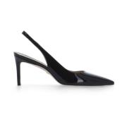 Zwarte leren slingback met stilettohak Stuart Weitzman , Black , Dames