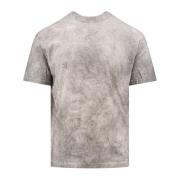 Grijze Crew-neck T-shirt met Logo Patch Ten C , Gray , Heren
