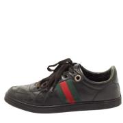 Pre-owned Leather sneakers Gucci Vintage , Black , Dames