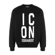 Zwart Icon Logo Sweatshirt Dsquared2 , Black , Heren