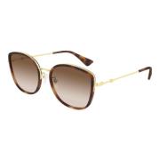 Havana/Bruin Getinte Zonnebril Gucci , Brown , Dames