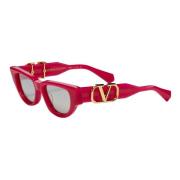 Limited Edition V-Due Sunglasses Valentino , Red , Dames