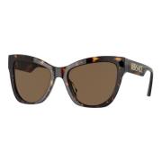 Dark Havana/Brown Sunglasses Versace , Multicolor , Dames