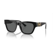 Black/Dark Grey Sunglasses Versace , Black , Heren