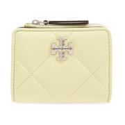 Gewatteerde portemonnee met logo Tory Burch , Green , Dames