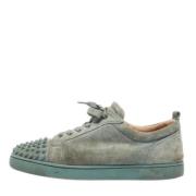 Pre-owned Suede sneakers Christian Louboutin Pre-owned , Green , Dames