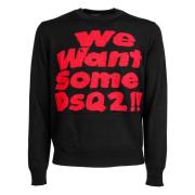 Merinowollen Pullovers Dsquared2 , Black , Heren