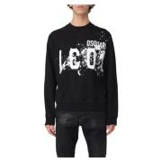 Icon Scribble Cool Fit Crewneck Sweater Dsquared2 , Black , Heren